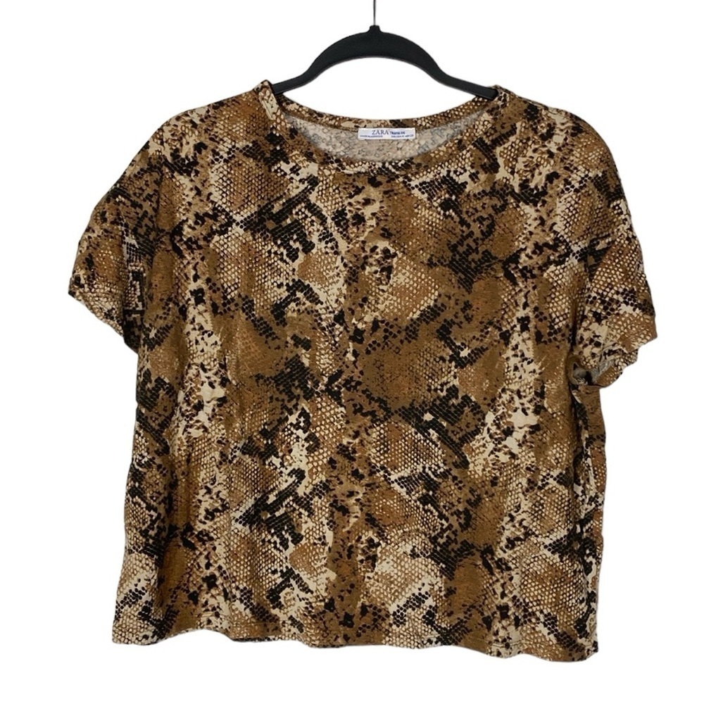 Zara Snakeskin Boxy Tee
